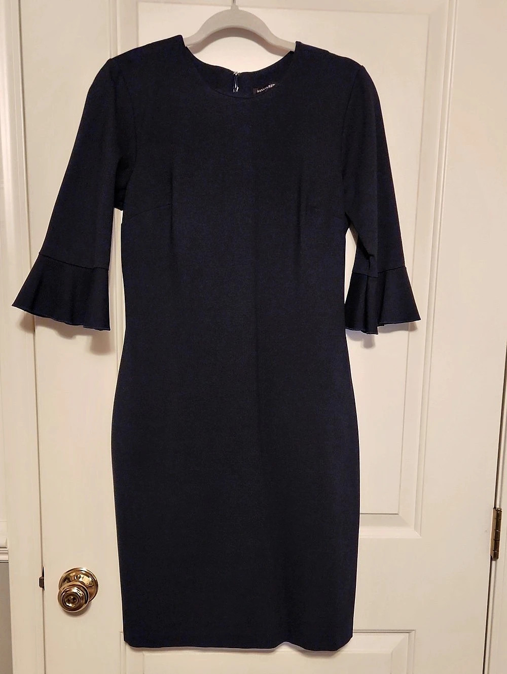 Banana Republic Bell Sleeve Mini Dress in Blue Size 8 Like New